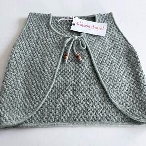 Moon Et Miel girls 100% wool knit sweater vest size 5 NWT